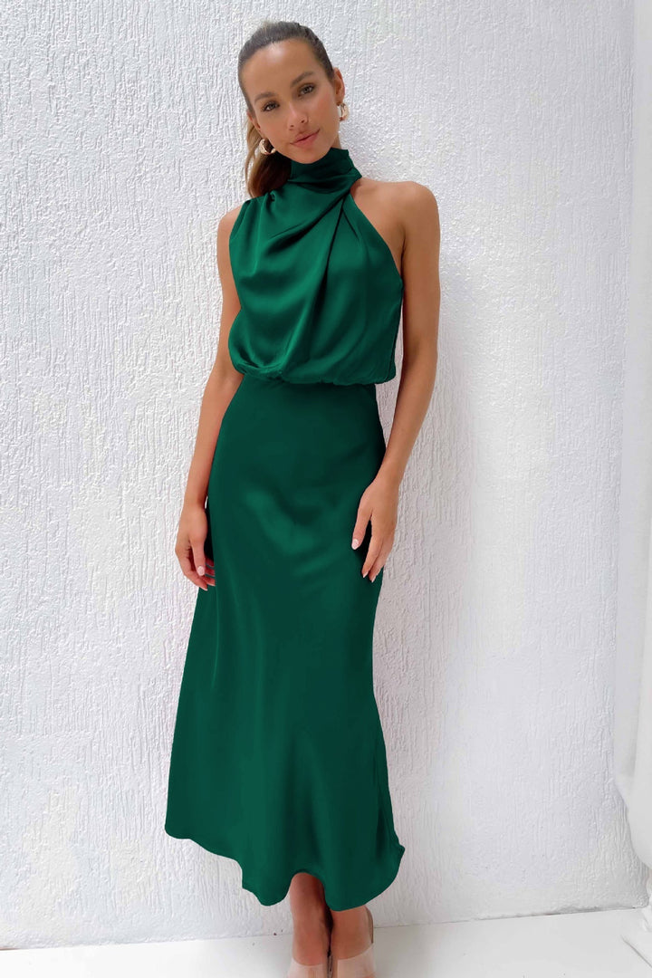 Lorna | Satin Halter Dress