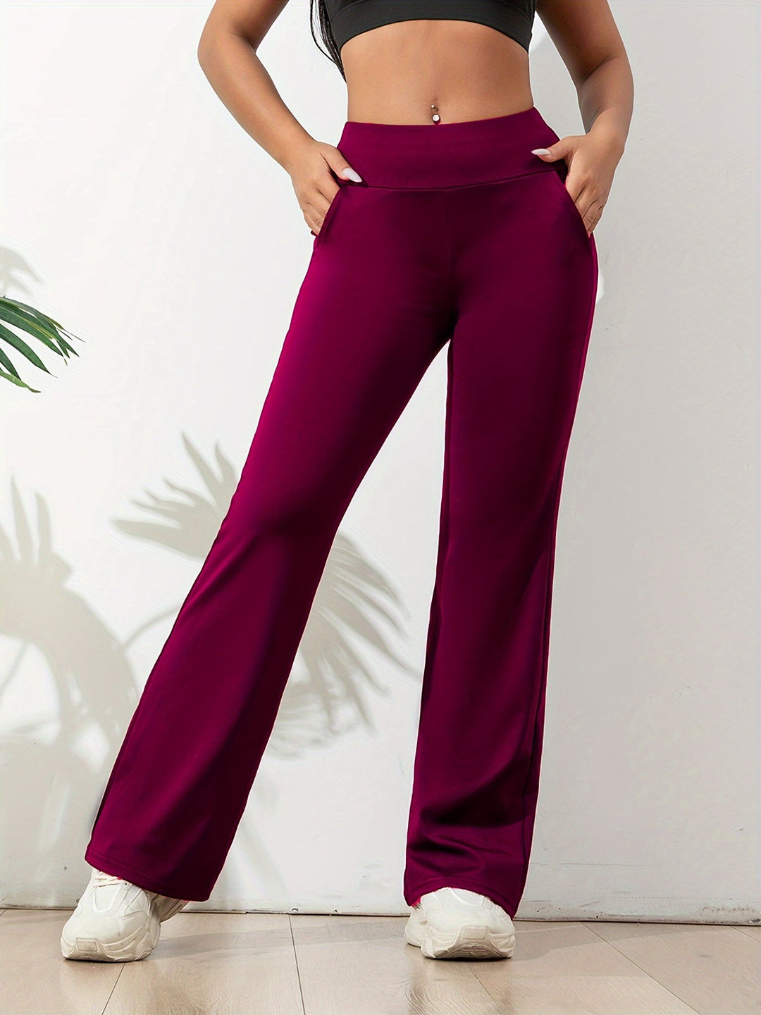 Comfy Stretch Flared Pants - High Waist