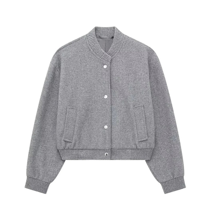 Stylish Modern Women's Bomber Jacket with Snap Buttons