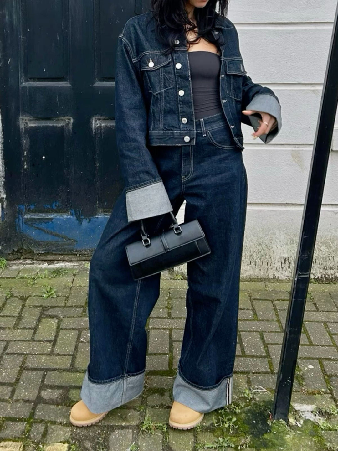 Katie | Denim Co-ord Set with Wide-Leg Jeans