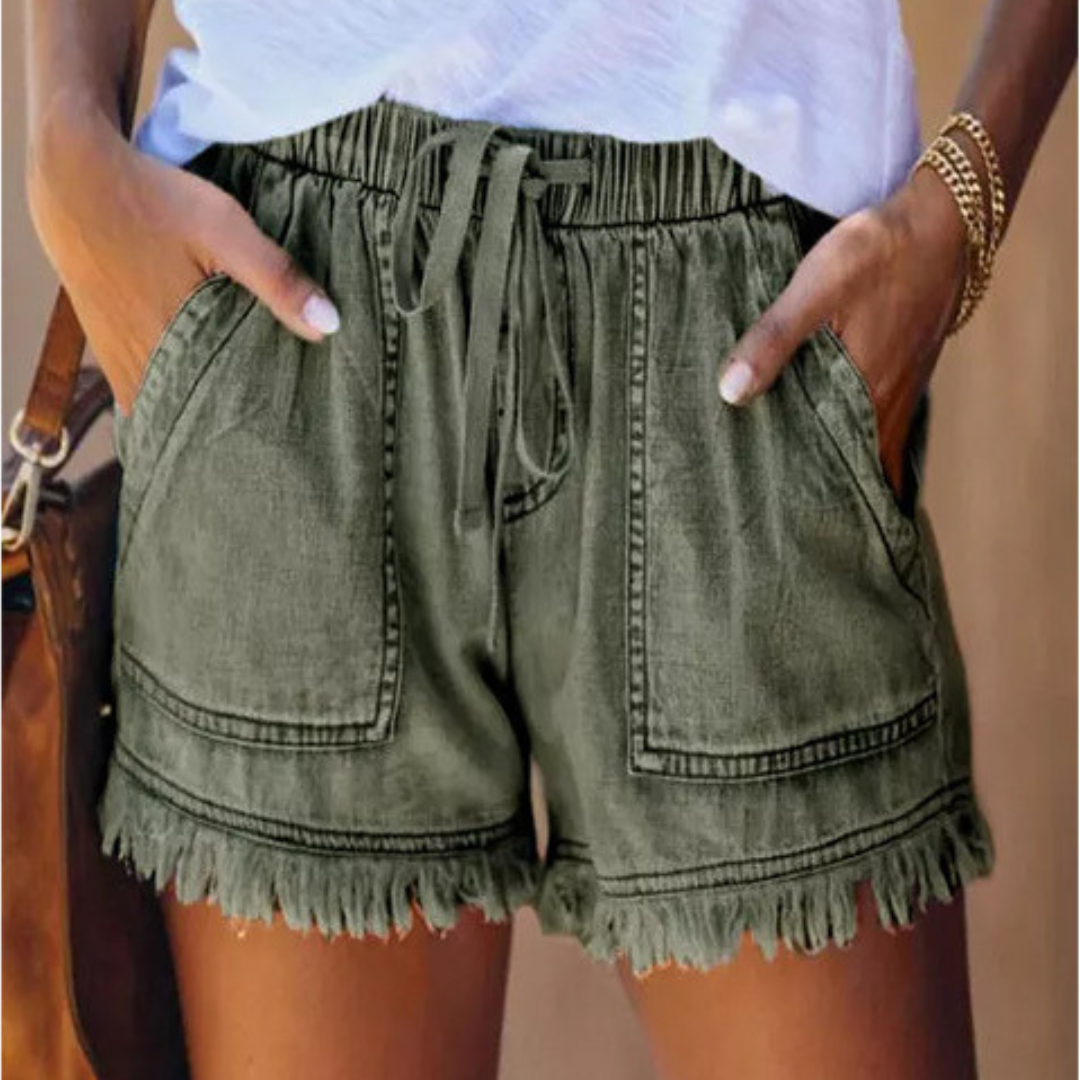Women's Lightweight Shorts with Pockets and Elastic Waistband