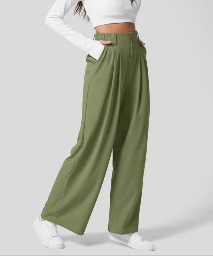 Dewi | Elegant Elastic High-Waist Pants