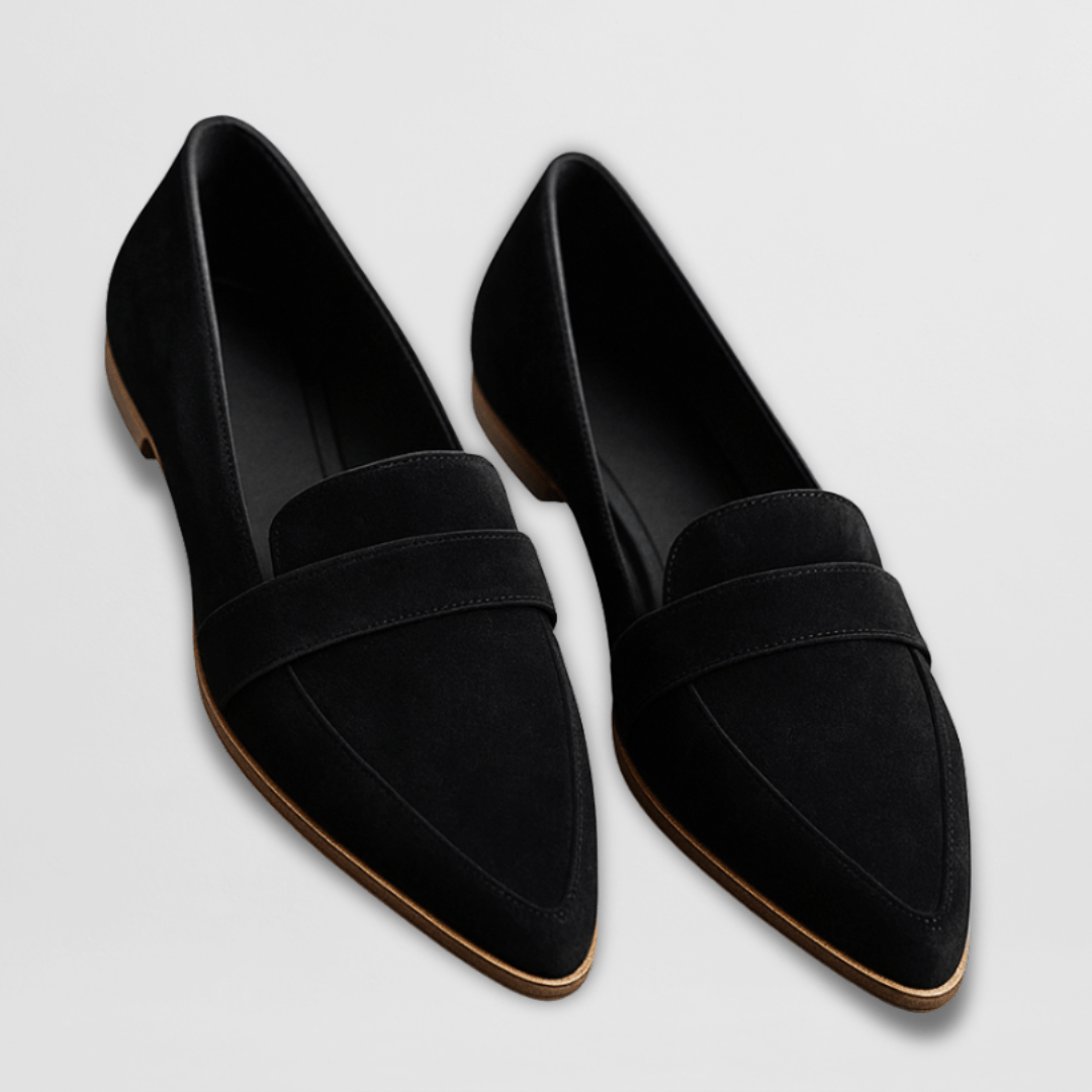 Women's Suede Loafers with Pointed Toe and Comfortable Fit