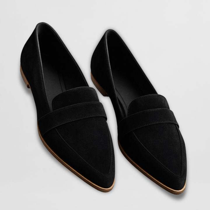 Women's Suede Loafers with Pointed Toe and Comfortable Fit