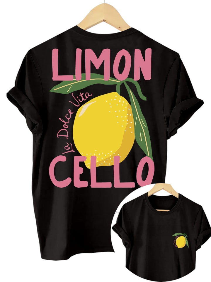 Casual Women's T-shirt with Lemon Print