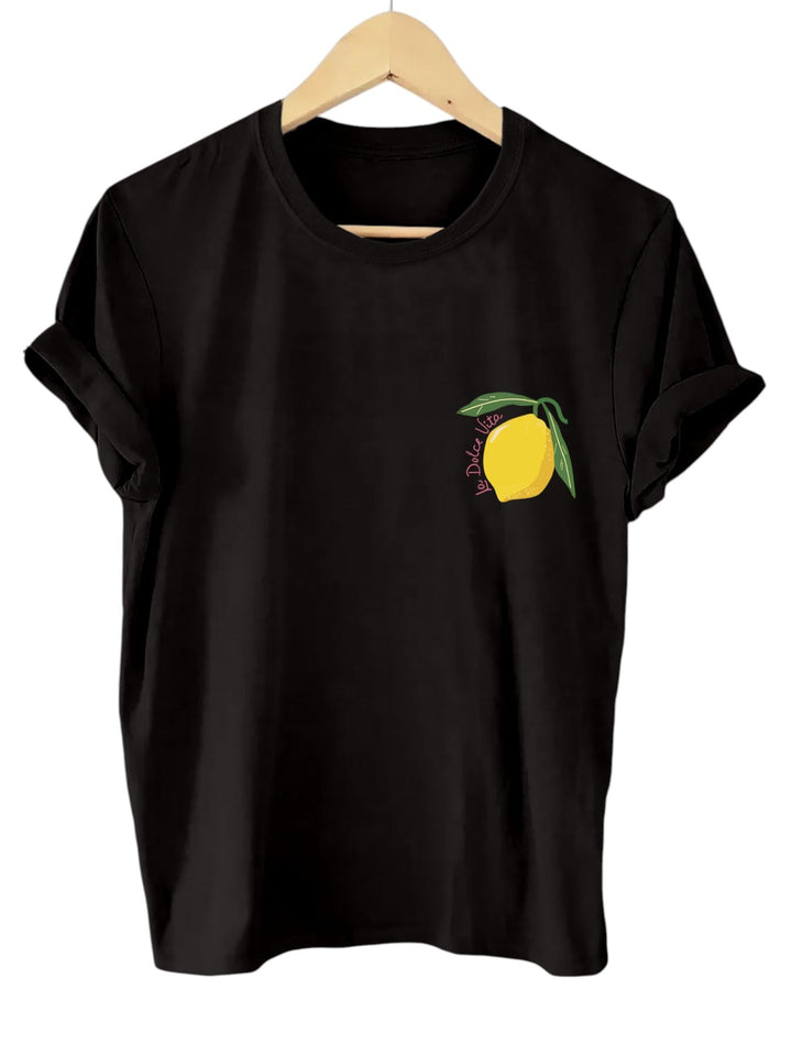 Casual Women's T-shirt with Lemon Print