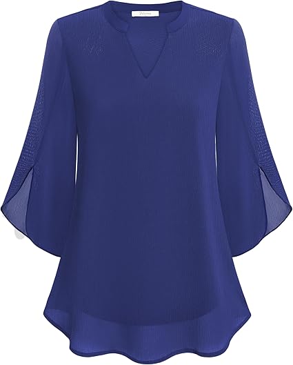 Airy Women's Blouse with V-Neck and Loose Sleeves