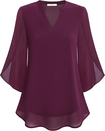 Airy Women's Blouse with V-Neck and Loose Sleeves