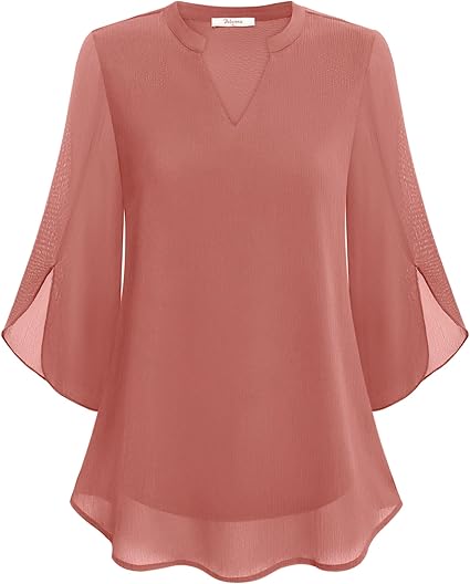Airy Women's Blouse with V-Neck and Loose Sleeves