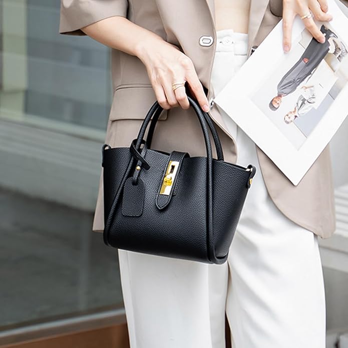 Tery | Luxurious Handbag with Scarf Detail and Gold Closure