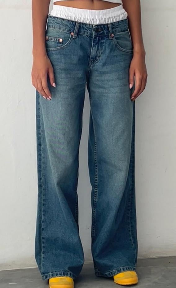 MILA | Stretch Low-Rise Jeans with Wide Legs