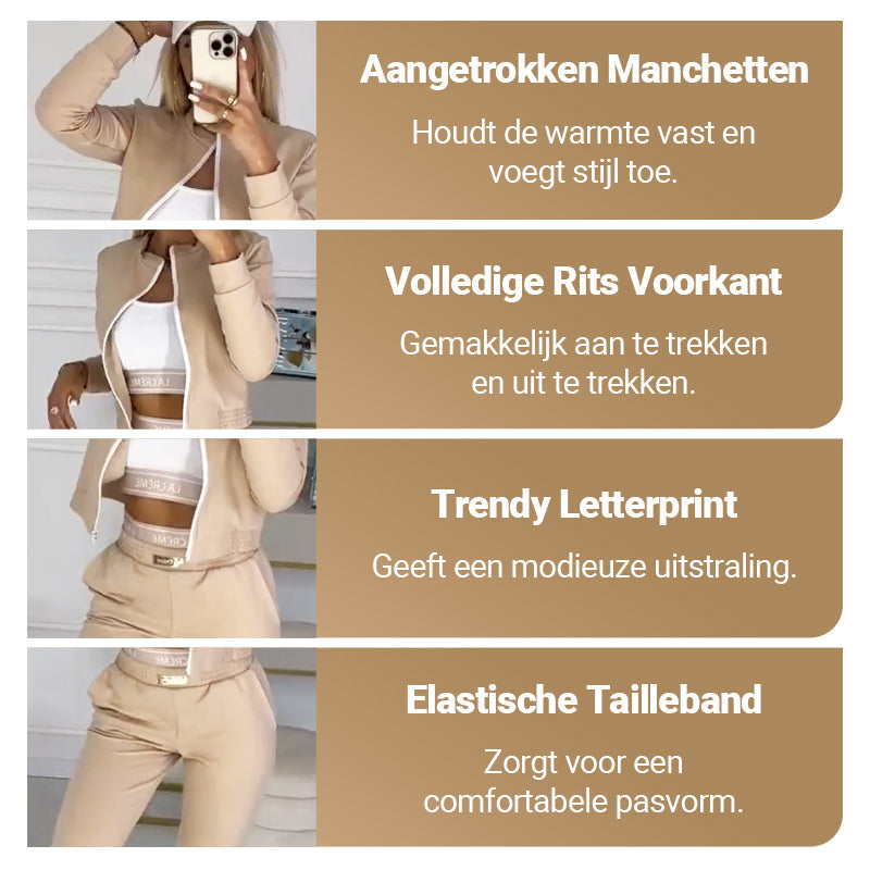 3-Piece Women's Tracksuit with Zipper