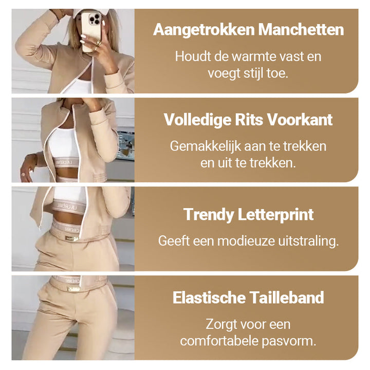3-Piece Women's Tracksuit with Zipper