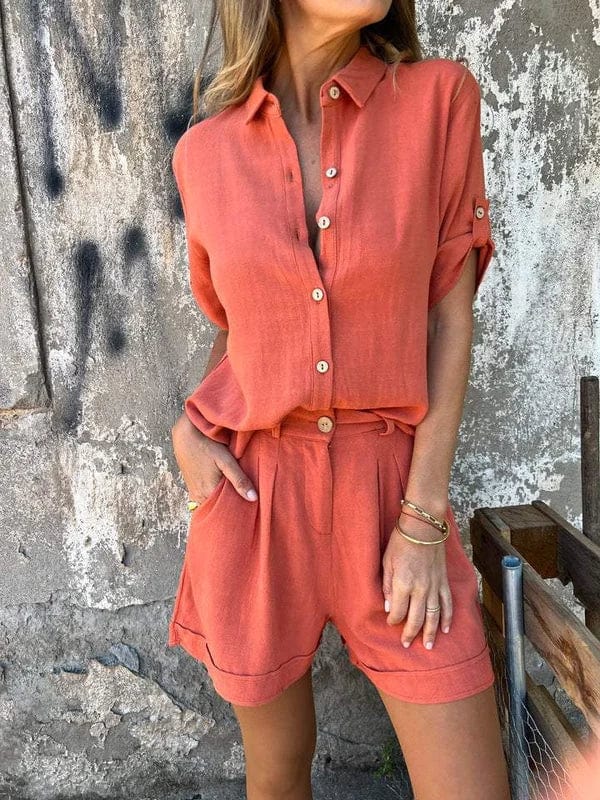 Summer Comfortable Shorts and Blouse Set for Women