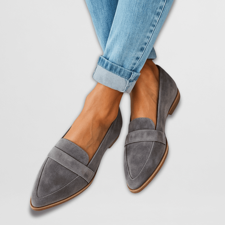 Women's Suede Loafers with Pointed Toe and Comfortable Fit
