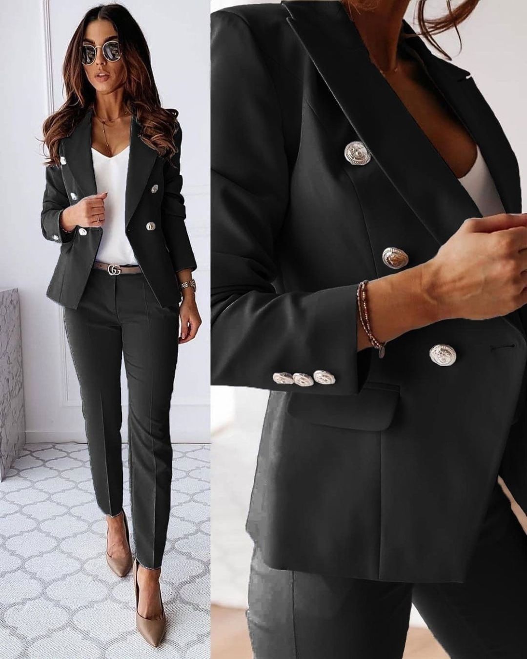 Chic Elegant 2-Piece Blazer Women's Set