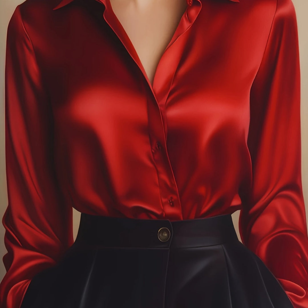 Luxury Blouse for Women with Button Closure and Long Sleeves