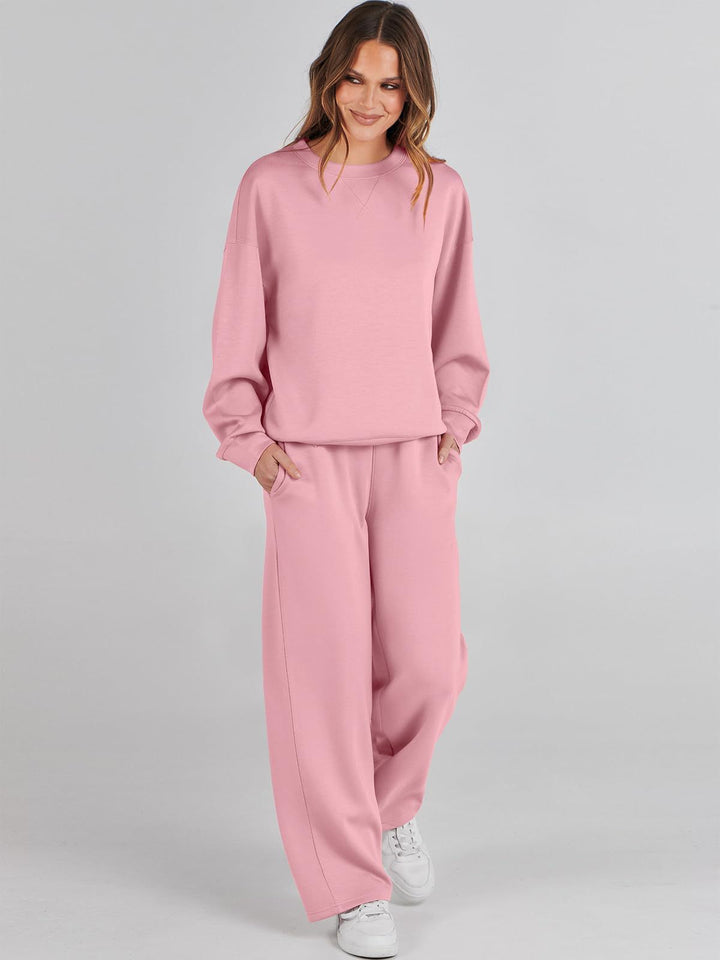 Soft Loungewear Set for Women with Sweater and Wide Joggers