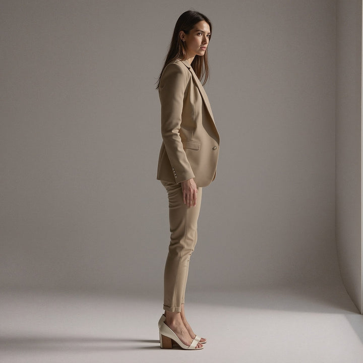 Stylish 2-Piece Women's Blazer Set with Slim Fit Trousers