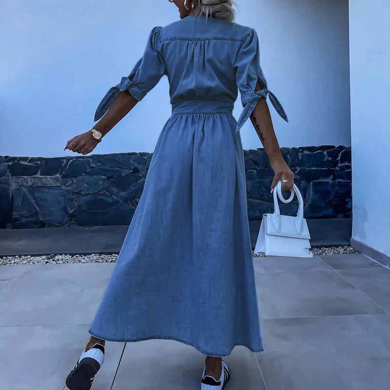 Vanessa | Elegant Denim Dress - Midi