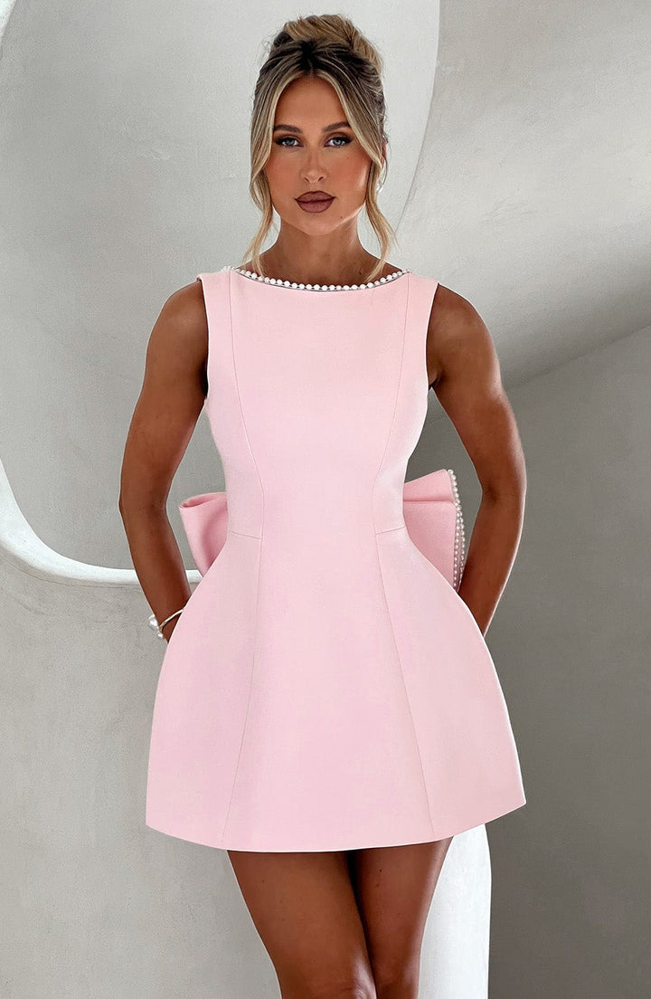 Elegant Women's Cocktail Dress With A-Line And Open Back