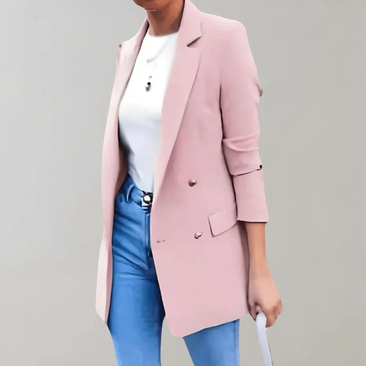 Elegant Long Tailored Women's Blazer with Pockets