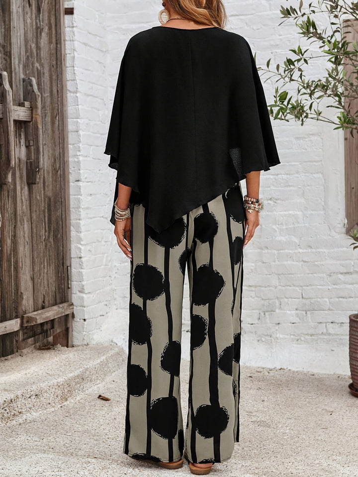 Helma | Elegant Set with Wide Pants and Flow Top