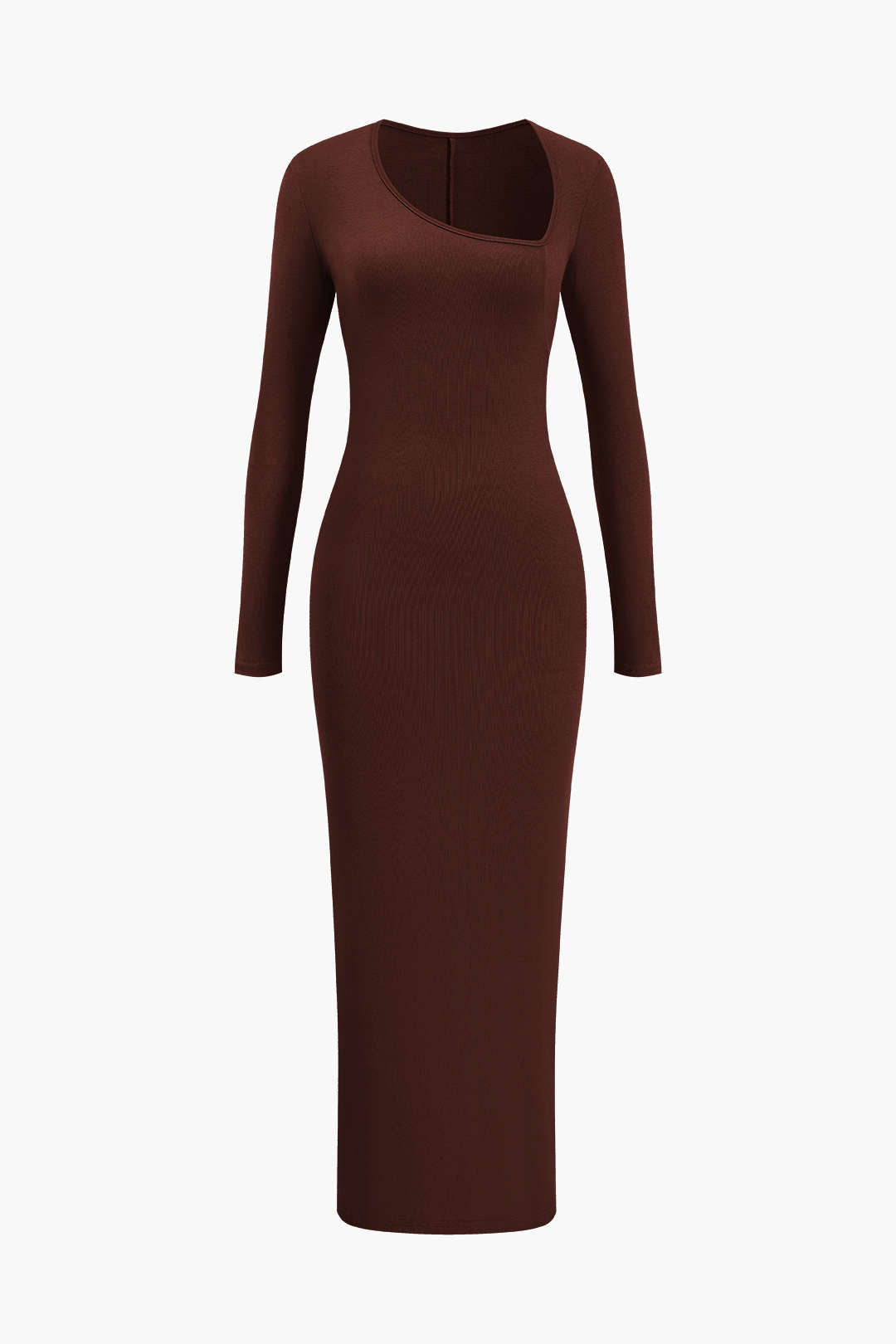Luxury Asymmetrical Gala Maxi Dress with Long Sleeves
