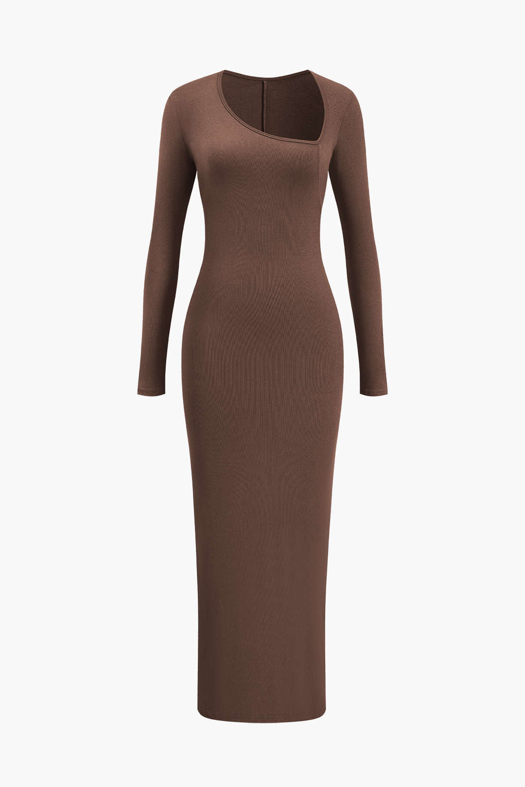 Luxury Asymmetrical Gala Maxi Dress with Long Sleeves