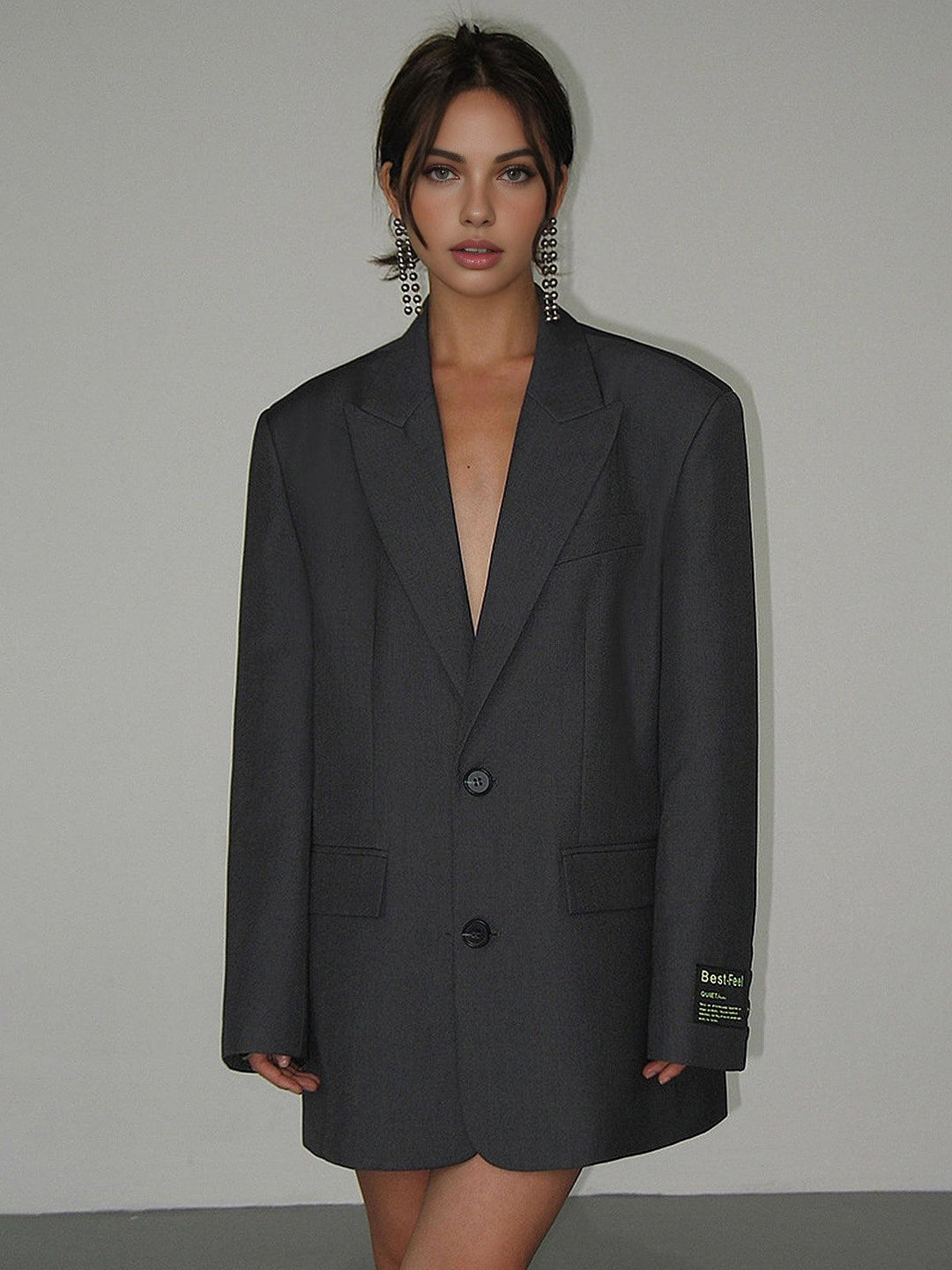 Oversized Blazer Dress for Women with Stylish Shoulder Fit