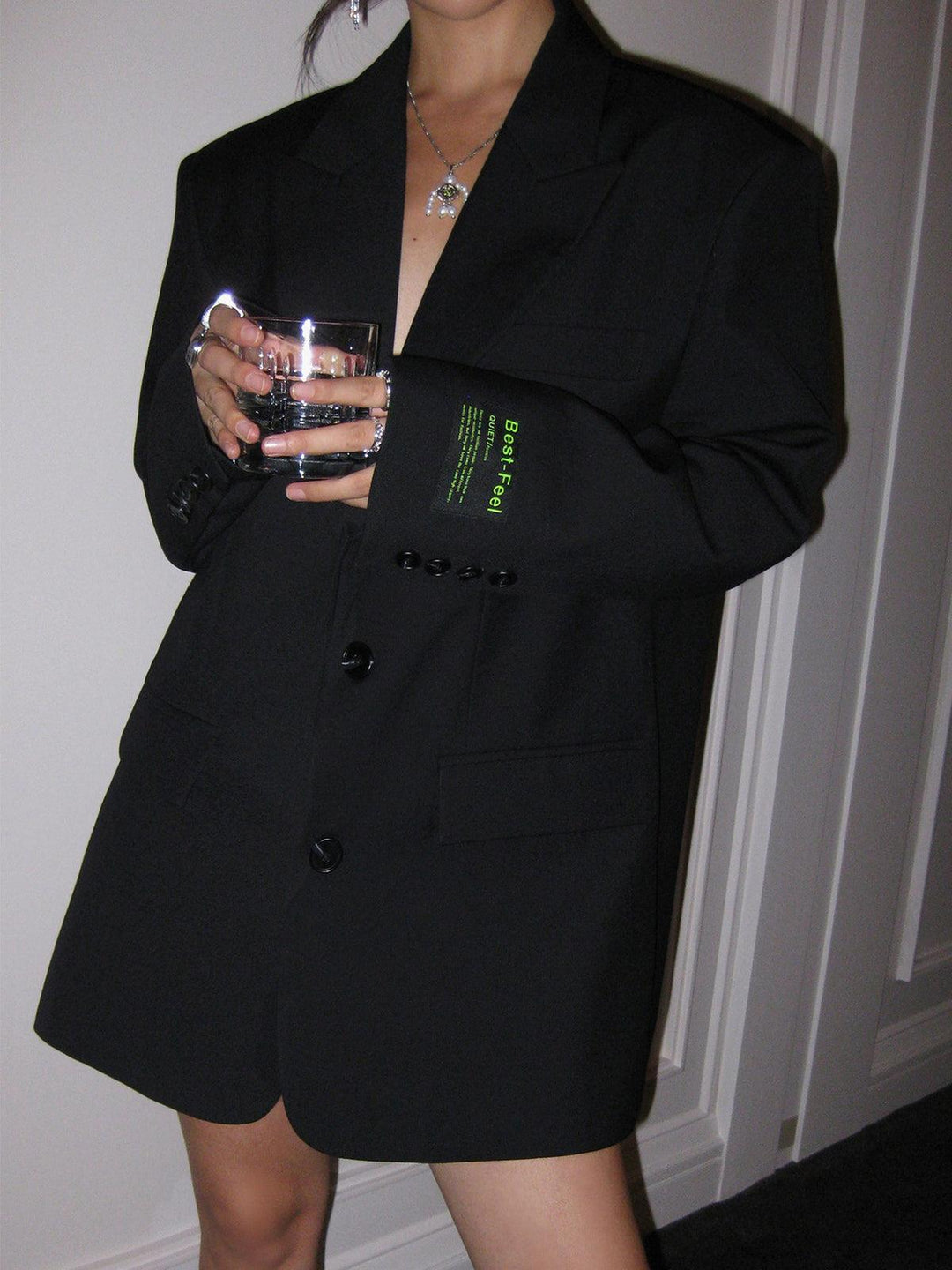 Oversized Blazer Dress for Women with Stylish Shoulder Fit