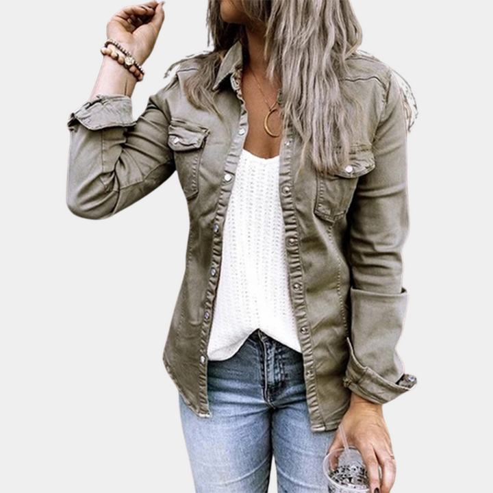 Comfortable women's blouse with tough utility details