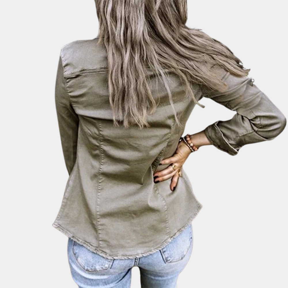 Comfortable women's blouse with tough utility details