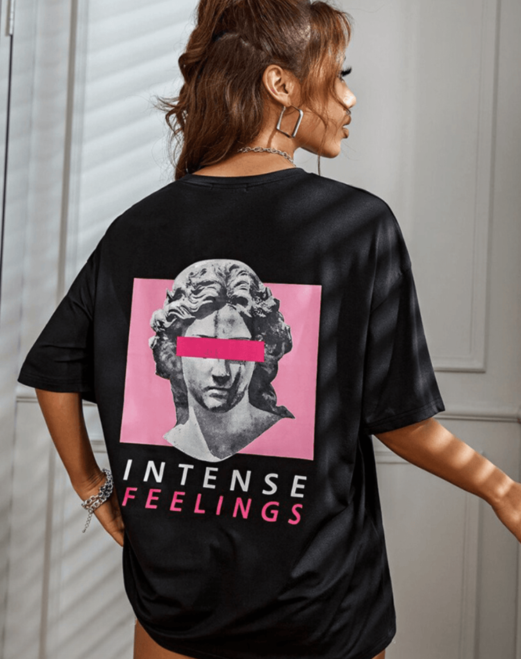 Casual T-Shirt with Double-Sided Look and Round Neck for Women