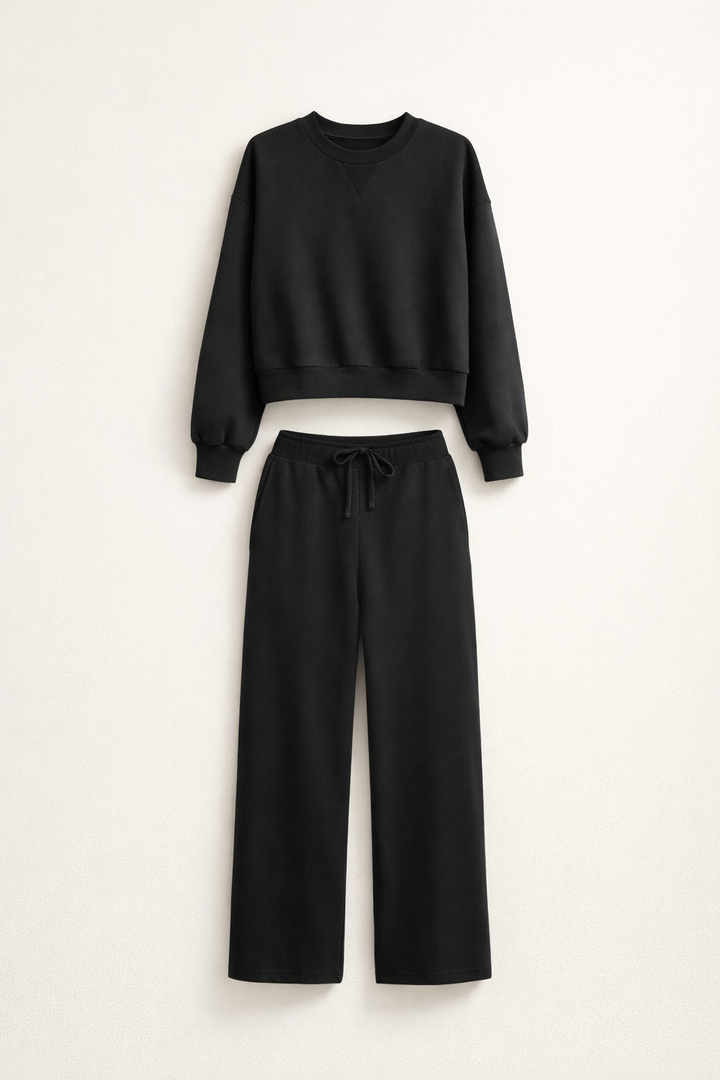 Soft Loungewear Set for Women with Sweater and Wide Joggers