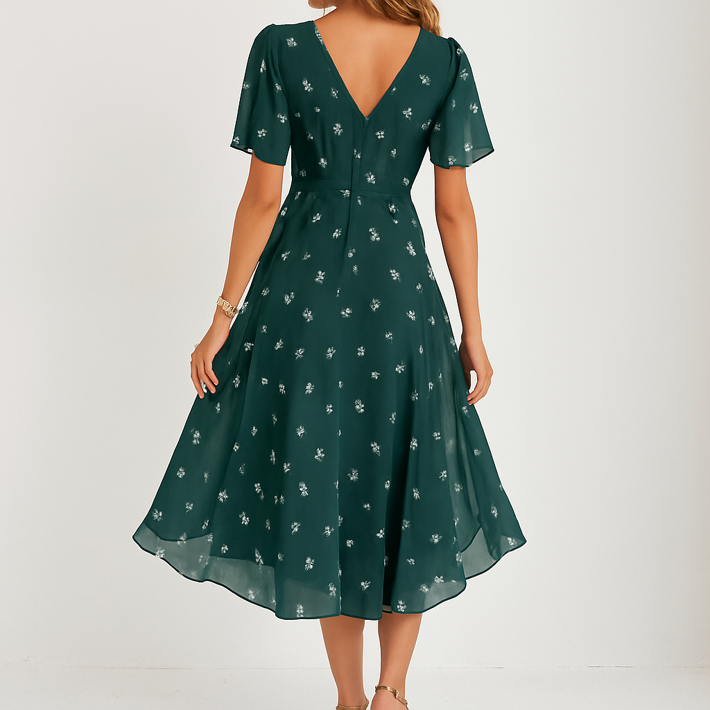 Theresia | Elegant Floral Dress with Flowy Fit