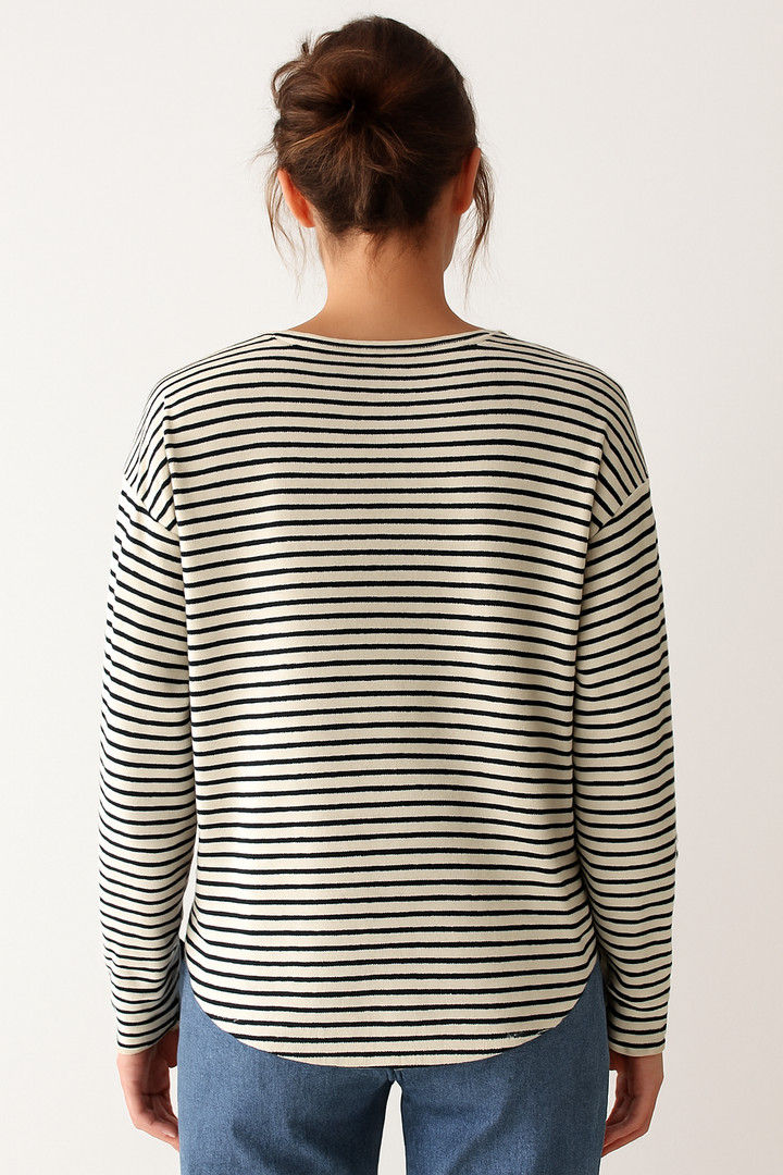 Annabela | Striped Casual Long Sleeve Shirt