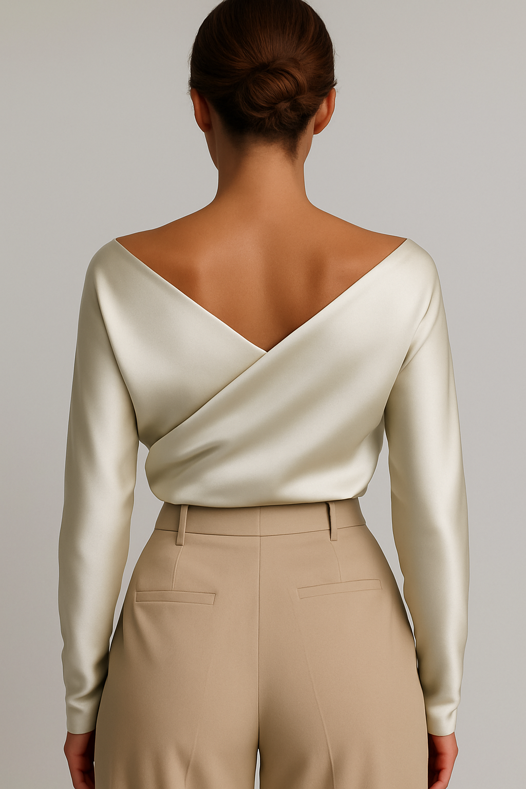 Teresina | Satin Wrap Top with Elegant Bow Detail
