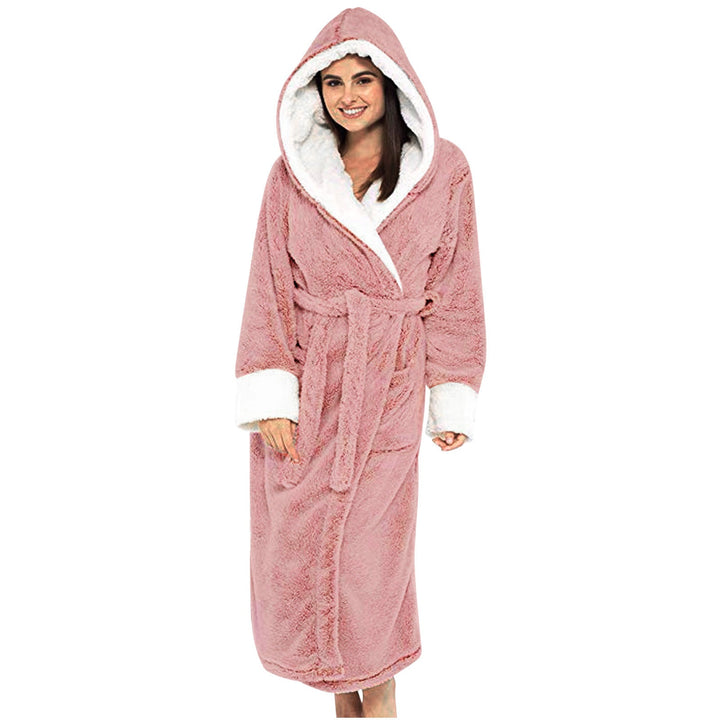 Soft Women's Fleece Bathrobe with Hood