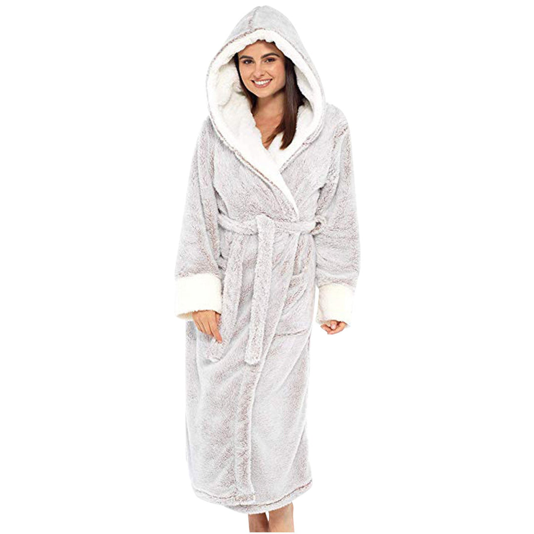Soft Women's Fleece Bathrobe with Hood