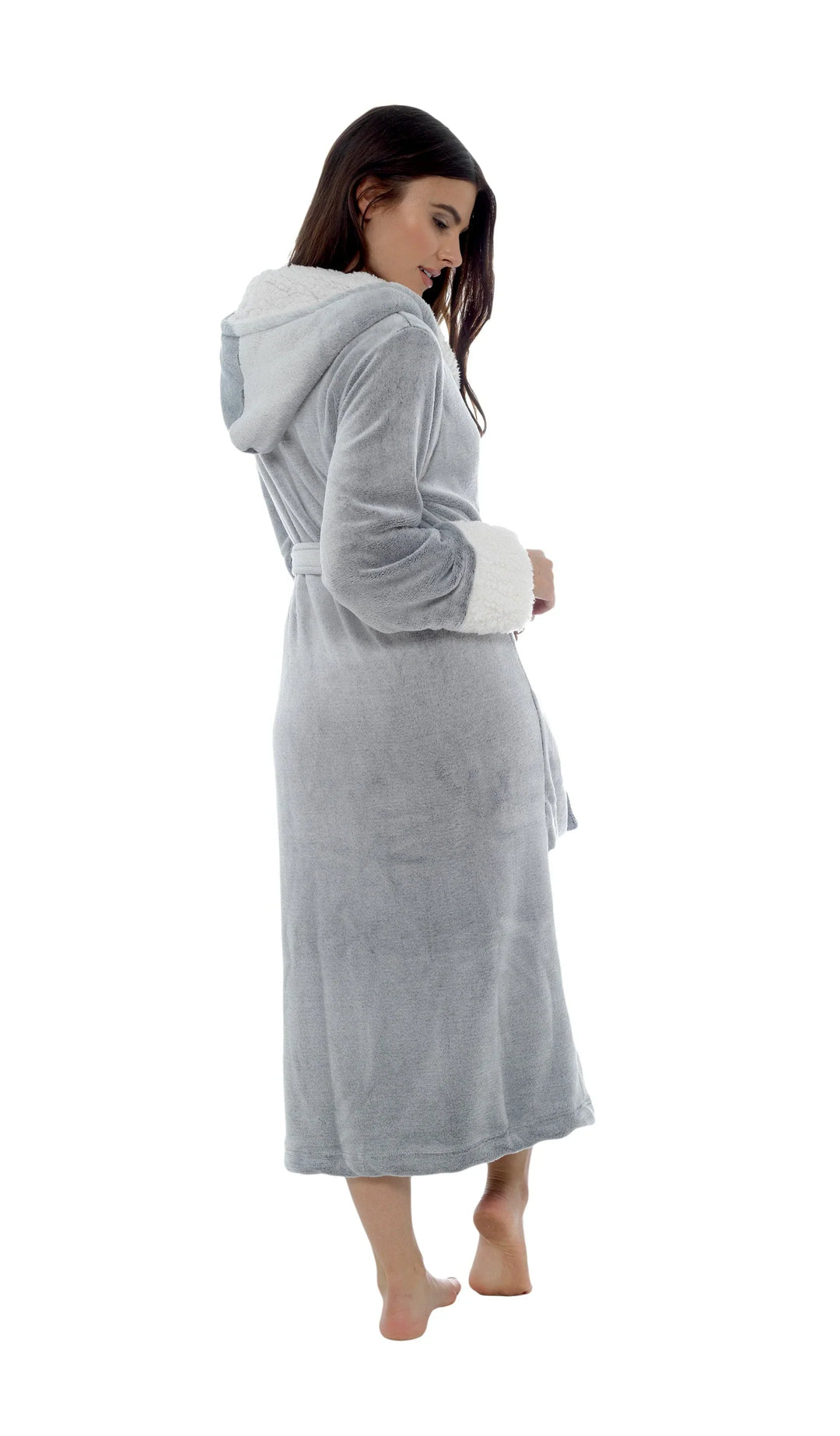 Soft Women's Fleece Bathrobe with Hood