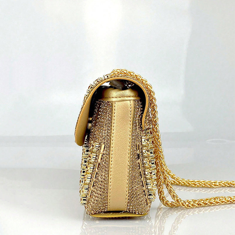 Tadea | Statement Shoulder Bag with Rhinestone Mosaic