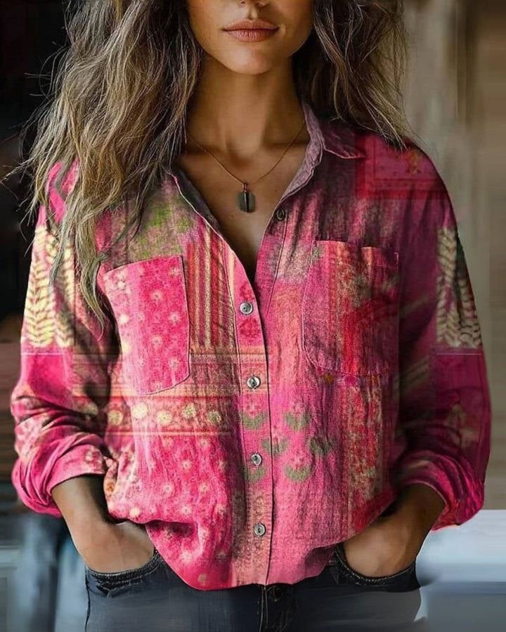 Vintage Stylish Women's Blouse with Long Sleeves