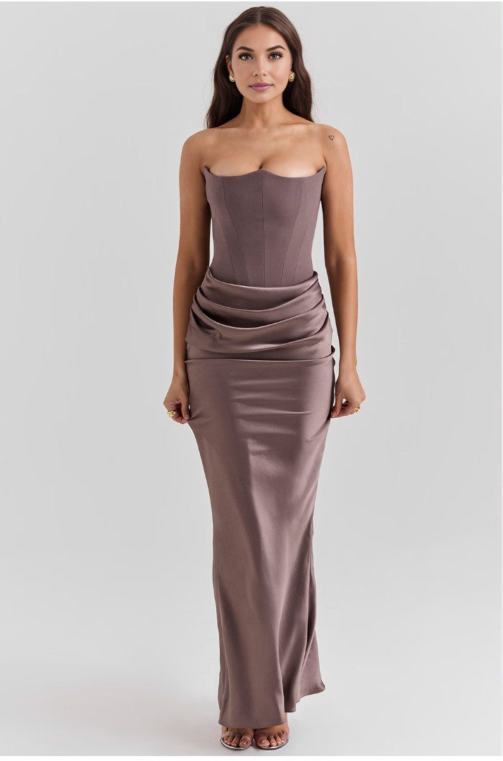 Youri | Strapless Gala Dress Evening Dress with Corset Detail