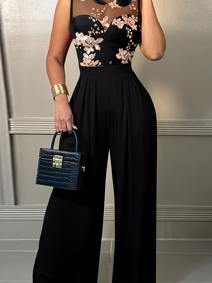 Shanna | Jumpsuit with Embroidered Top and Wide Legs