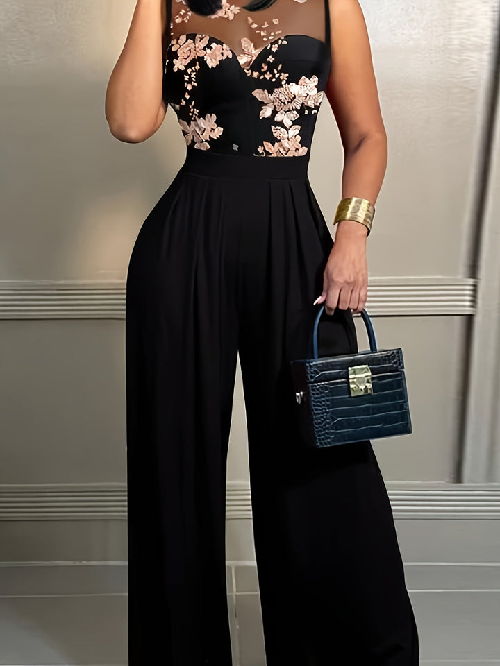 Shanna | Jumpsuit with Embroidered Top and Wide Legs