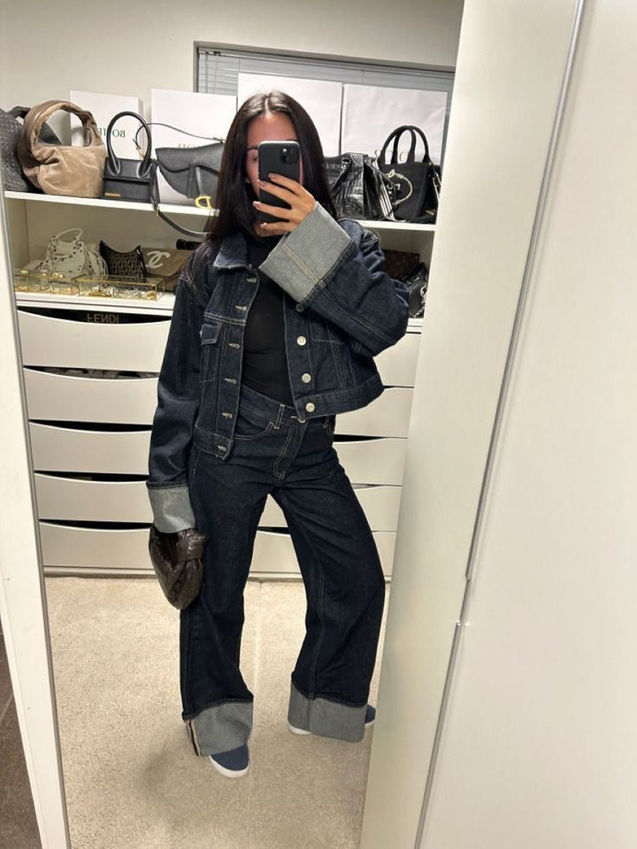Katie | Denim Co-ord Set with Wide-Leg Jeans