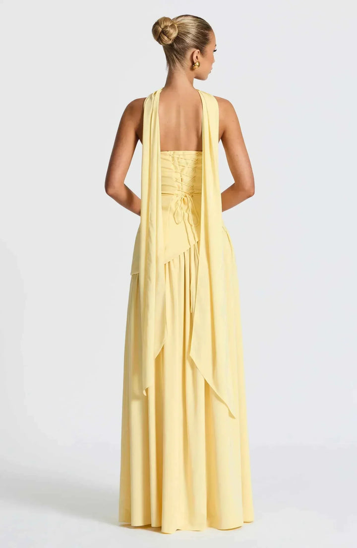 Luxury Maxi Evening Dress with Shawl and Strapless Neckline