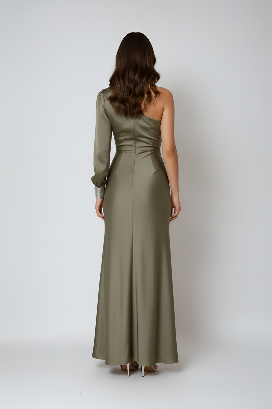 Elegant One Shoulder Gala Maxi Dress for Women with High Split