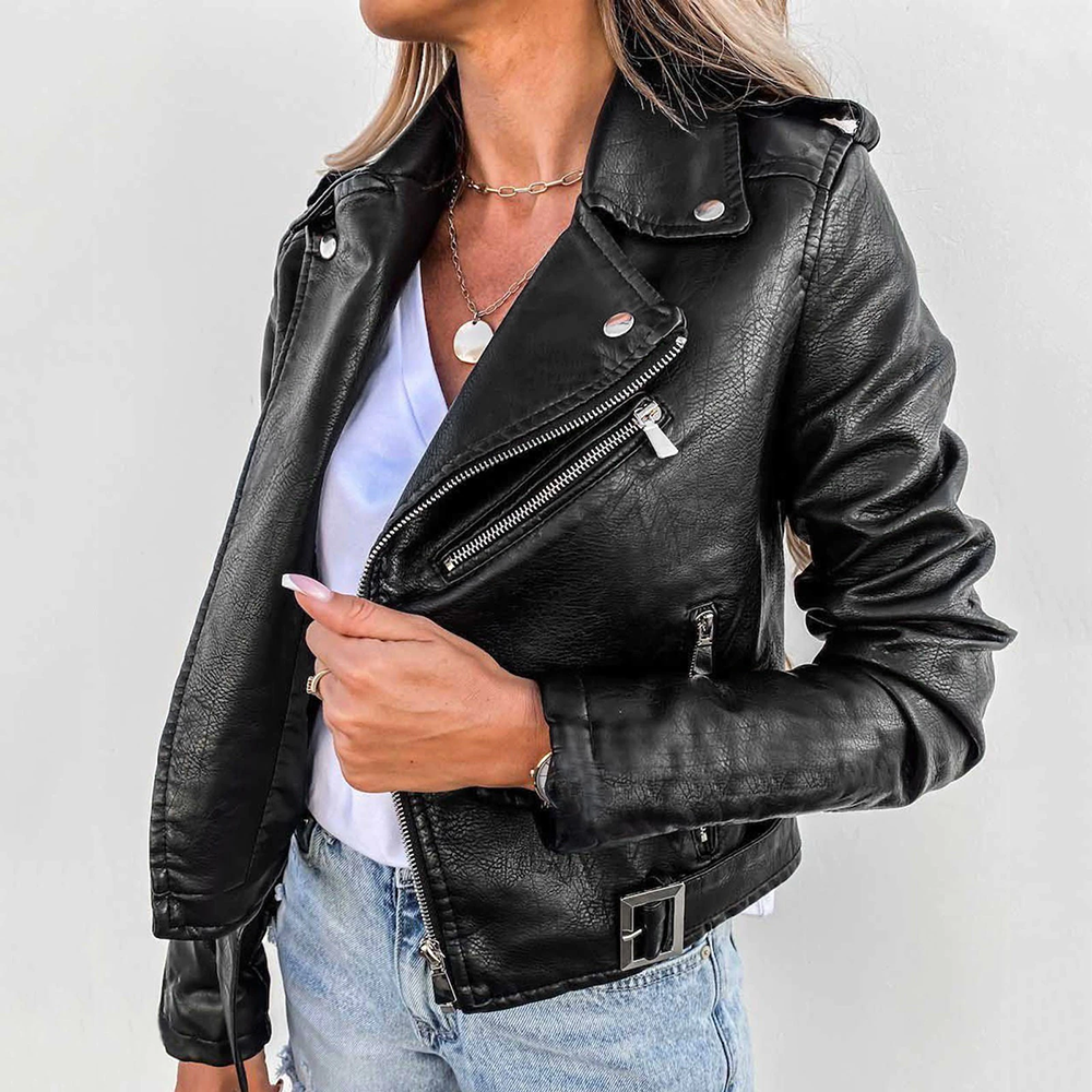 Miriam | Classic Leather Biker Jacket